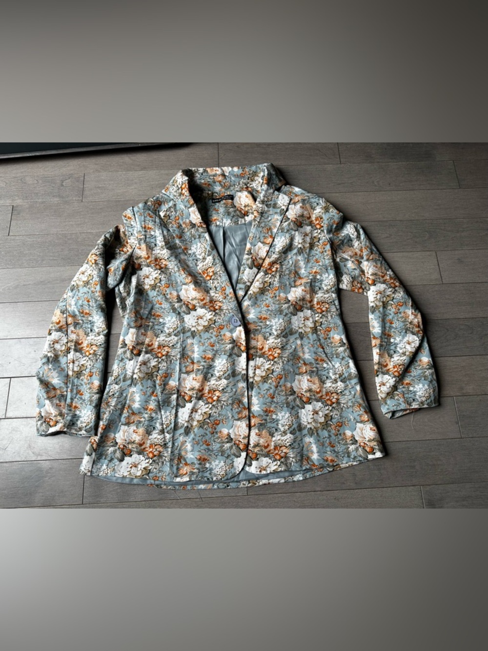 Women’s Shein Multicolored Floral Frenchy Lapel Neck Blazer Business Jacket LG